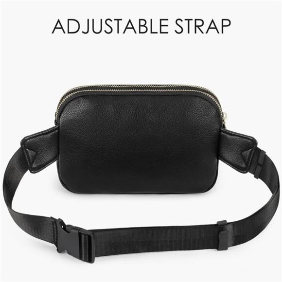 Leather Fanny Pack for Women Men: Crossbody Belt Bag with Adjustable Strap - Picture 3 of 7